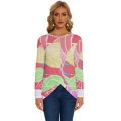 Abstract T- Shirt Aksara T- Shirt Long Sleeve Crew Neck Pullover Top