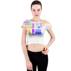 Abstract T- Shirt Blockage T- Shirt Crew Neck Crop Top by maxcute