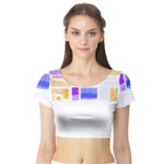 Abstract T- Shirt Blockage T- Shirt Short Sleeve Crop Top