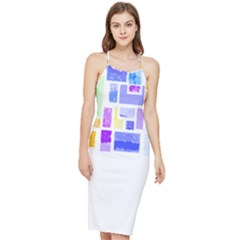 Abstract T- Shirt Blockage T- Shirt Bodycon Cross Back Summer Dress by maxcute