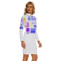 Abstract T- Shirt Blockage T- Shirt Long Sleeve Shirt Collar Bodycon Dress View3