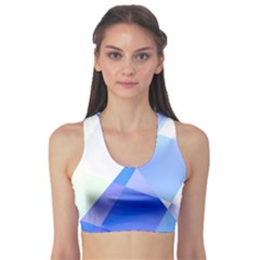 Abstract T- Shirt Blue Abstract Chess Cell Pattern Minimalism T- Shirt Sports Bra by maxcute