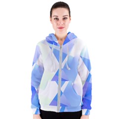 Abstract T- Shirt Blue Abstract Chess Cell Pattern Minimalism T- Shirt Women s Zipper Hoodie by maxcute