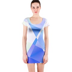 Abstract T- Shirt Blue Abstract Chess Cell Pattern Minimalism T- Shirt Short Sleeve Bodycon Dress by maxcute