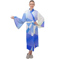 Abstract T- Shirt Blue Abstract Chess Cell Pattern Minimalism T- Shirt Maxi Velour Kimono by maxcute