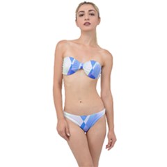 Abstract T- Shirt Blue Abstract Chess Cell Pattern Minimalism T- Shirt Classic Bandeau Bikini Set by maxcute