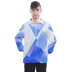 Abstract T- Shirt Blue Abstract Chess Cell Pattern Minimalism T- Shirt Men s Half Zip Pullover by maxcute