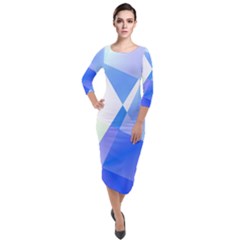 Abstract T- Shirt Blue Abstract Chess Cell Pattern Minimalism T- Shirt Quarter Sleeve Midi Velour Bodycon Dress by maxcute