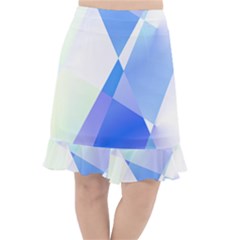 Abstract T- Shirt Blue Abstract Chess Cell Pattern Minimalism T- Shirt Fishtail Chiffon Skirt by maxcute