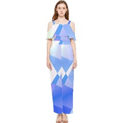 Abstract T- Shirt Blue Abstract Chess Cell Pattern Minimalism T- Shirt Draped Sleeveless Chiffon Jumpsuit by maxcute