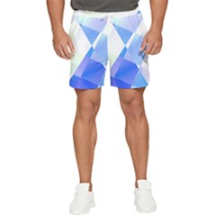 Abstract T- Shirt Blue Abstract Chess Cell Pattern Minimalism T- Shirt Men s Runner Shorts by maxcute