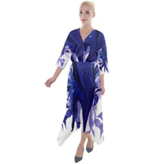 Abstract T- Shirt Blumer T- Shirt Quarter Sleeve Wrap Front Maxi Dress by maxcute