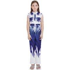 Abstract T- Shirt Blumer T- Shirt Kids  Sleeveless Ruffle Edge Band Collar Chiffon One Piece