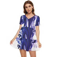 Abstract T- Shirt Blumer T- Shirt Tiered Short Sleeve Babydoll Dress by maxcute