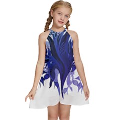 Abstract T- Shirt Blumer T- Shirt Kids  Halter Collar Waist Tie Chiffon Dress by maxcute