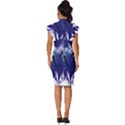 Abstract T- Shirt Blumer T- Shirt Vintage Frill Sleeve V-Neck Bodycon Dress View4