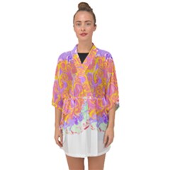 Abstract T- Shirt Circle Beauty In Abstract T- Shirt Half Sleeve Chiffon Kimono by maxcute