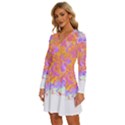 Abstract T- Shirt Circle Beauty In Abstract T- Shirt Long Sleeve Deep V Mini Dress  View2