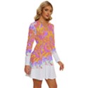 Abstract T- Shirt Circle Beauty In Abstract T- Shirt Long Sleeve Deep V Mini Dress  View3