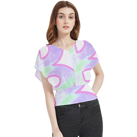 Abstract T- Shirt Cool Abstract Pattern Design 2 Butterfly Chiffon Blouse by maxcute