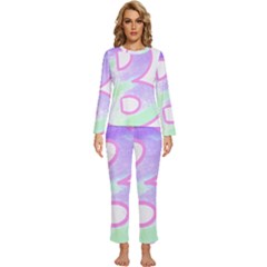 Abstract T- Shirt Cool Abstract Pattern Design 2 Womens  Long Sleeve Lightweight Pajamas Set