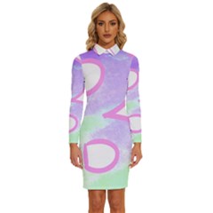 Abstract T- Shirt Cool Abstract Pattern Design 2 Long Sleeve Shirt Collar Bodycon Dress