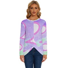 Abstract T- Shirt Cool Abstract Pattern Design 2 Long Sleeve Crew Neck Pullover Top