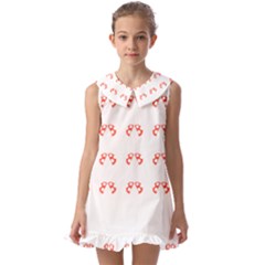 Abstract T- Shirt Cool Abstract Pattern Design T- Shirt Kids  Pilgrim Collar Ruffle Hem Dress