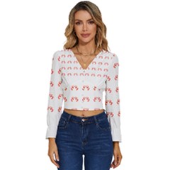 Abstract T- Shirt Cool Abstract Pattern Design T- Shirt Long Sleeve V-neck Top