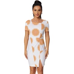 Abstract T- Shirt Cool Abstract Pattern Design8 Fitted Knot Split End Bodycon Dress