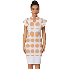 Abstract T- Shirt Cool Abstract Pattern Design8 Vintage Frill Sleeve V-neck Bodycon Dress