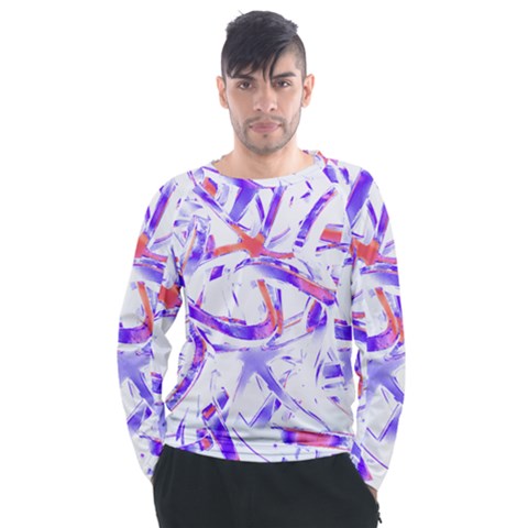 Abstract T- Shirt Entangled In Chaos T- Shirt Men s Long Sleeve Raglan Tee by maxcute