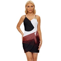 Abstract T- Shirt Fire Desert T- Shirt Wrap Tie Front Dress by maxcute