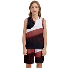 Abstract T- Shirt Fire Desert T- Shirt Kids  Basketball Mesh Set