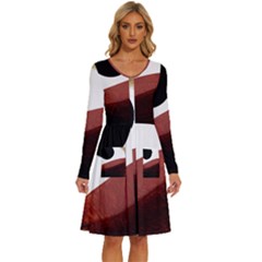 Abstract T- Shirt Fire Desert T- Shirt Long Sleeve Dress With Pocket by maxcute