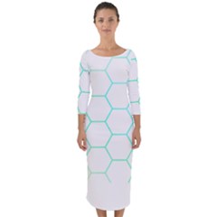 Abstract T- Shirt Honeycomb Pattern 4 Quarter Sleeve Midi Bodycon Dress by maxcute