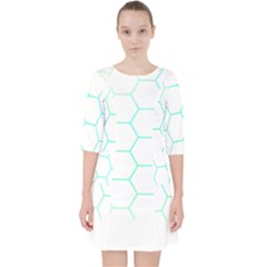 Abstract T- Shirt Honeycomb Pattern 4 Quarter Sleeve Pocket Dress by maxcute