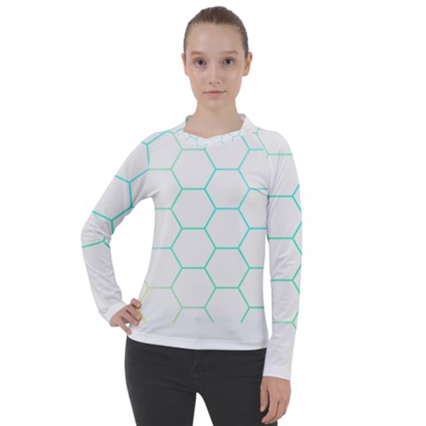 Abstract T- Shirt Honeycomb Pattern 4 Women s Pique Long Sleeve Tee by maxcute