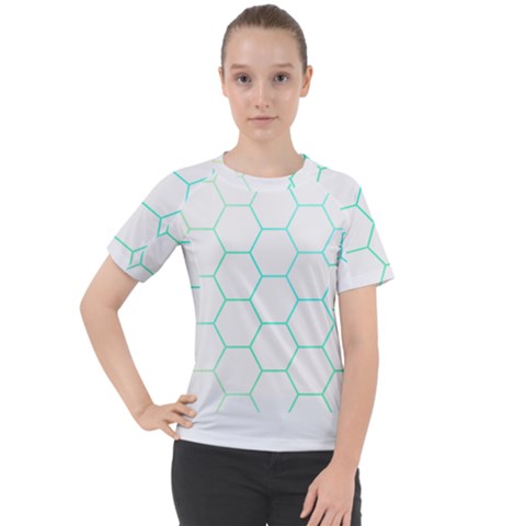 Abstract T- Shirt Honeycomb Pattern 4 Women s Sport Raglan Tee by maxcute