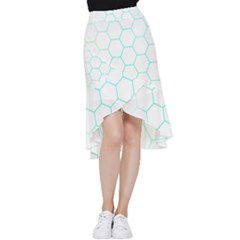 Abstract T- Shirt Honeycomb Pattern 4 Frill Hi Low Chiffon Skirt by maxcute