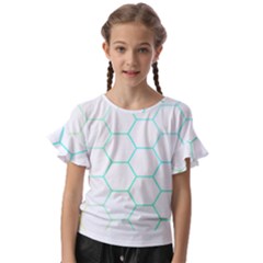 Abstract T- Shirt Honeycomb Pattern 4 Kids  Cut Out Flutter Sleeves by maxcute