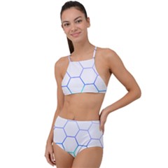 Abstract T- Shirt Honeycomb Pattern 6 High Waist Tankini Set by maxcute