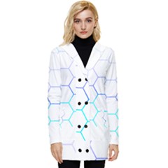 Abstract T- Shirt Honeycomb Pattern 6 Button Up Hooded Coat  by maxcute