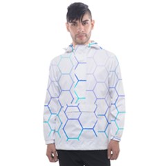 Abstract T- Shirt Honeycomb Pattern 6 Men s Front Pocket Pullover Windbreaker