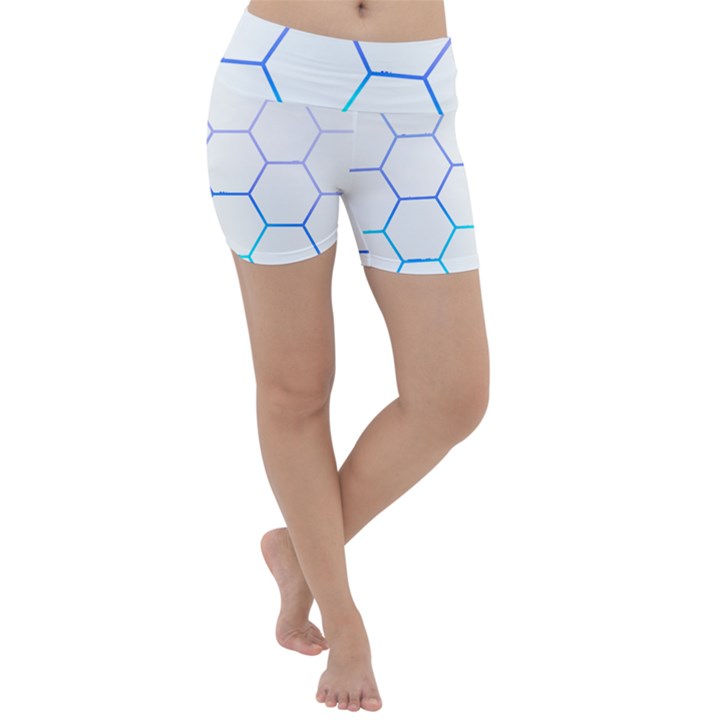 Abstract T- Shirt Honeycomb Pattern 6 Lightweight Velour Yoga Shorts