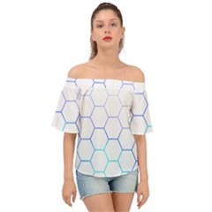 Abstract T- Shirt Honeycomb Pattern 6 Off Shoulder Short Sleeve Top by maxcute