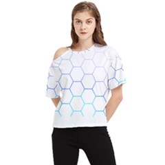 Abstract T- Shirt Honeycomb Pattern 6 One Shoulder Cut Out Tee by maxcute