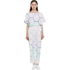 Abstract T- Shirt Honeycomb Pattern 6 Batwing Lightweight Chiffon Jumpsuit by maxcute