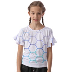 Abstract T- Shirt Honeycomb Pattern 6 Kids  Cut Out Flutter Sleeves by maxcute