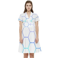 Abstract T- Shirt Honeycomb Pattern 6 Short Sleeve Waist Detail Dress by maxcute